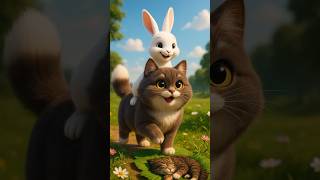A Heroic Rabbit Saves an Injured Kitten from a Snake Attack 🐰🆘🐍 #Rabbit #CuteAnimals #AnimalRescue