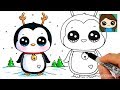 Drawing a Festive Penguin Step by Step