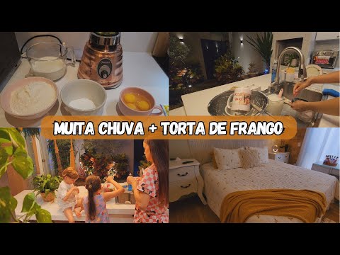 NÃO ACOREDEI MUITO BEM MAS DECIDI REAGIR, FIZ TORTA DE FRANGO PARA O JANTAR, NOITE CHUVOSA