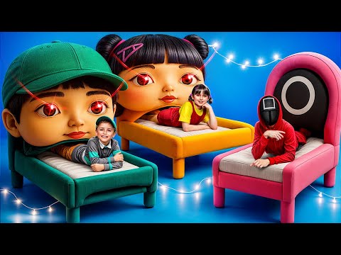 Ibu Boneka Squid Game-Ku Membantuku Membangun Ranjang Susun Cowok Squid Game RAKSASA!