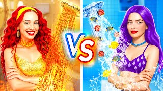 CHALLENGE DE TRANSFORMATION DE POUPÉE FEU vs EAU ! Qui Survit ?! par 123 GO!