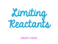 Limiting Reactants and Percent Yield