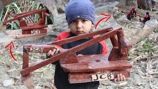 How to make excavator JCB from wood ,easy to make at home - wood crafts