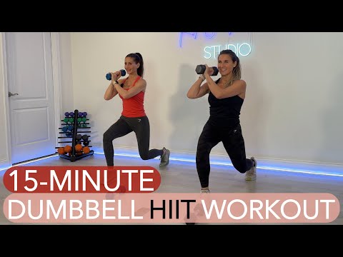 15-MINUTE DUMBBELL HIIT / QUICK FULL BODY CARDIO + STRENGTH / NO JUMPING MODIFICATIONS / NO REPEATS