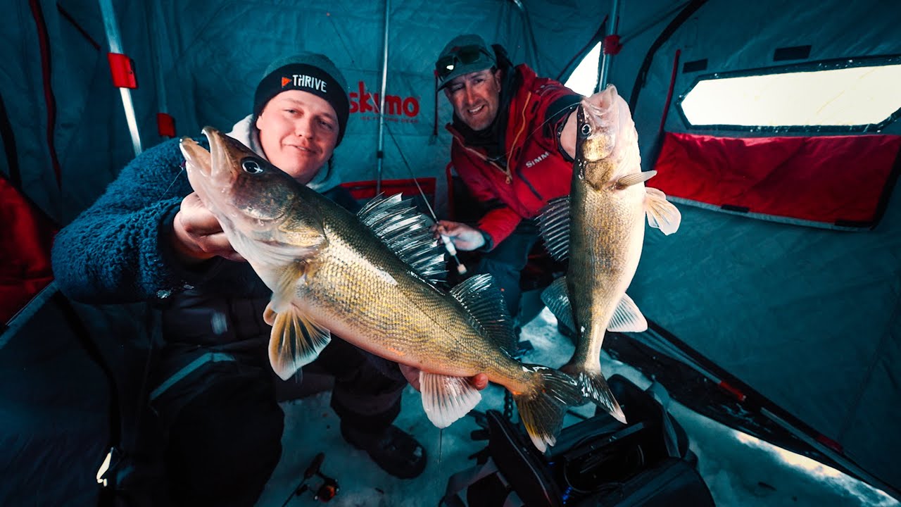 Ice Fishing North Dakota! Smackin' Devils Lake Walleye - Jay Siemens