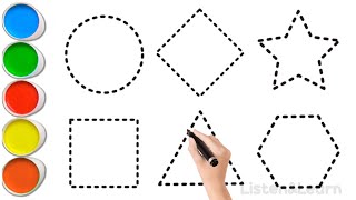 Shapes drawing for kids, Learn 2d shapes, colors for toddlers |Preschool Learning,Educational video