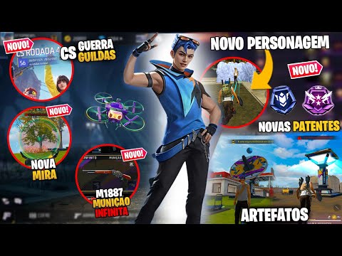 CHEGOU! CS NA GUERRA DE GUILDAS, NOVAS PATENTES, ARTEFATOS, NOVA MIRA E MAIS! FREE FIRE OB48