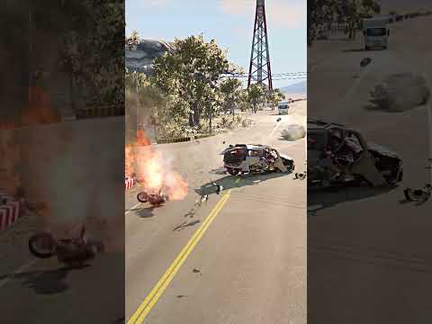 Realistic Highway Car Crashes #153