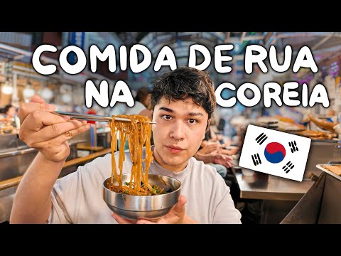 PROVANDO COMIDA DE RUA NA COREIA DO SUL