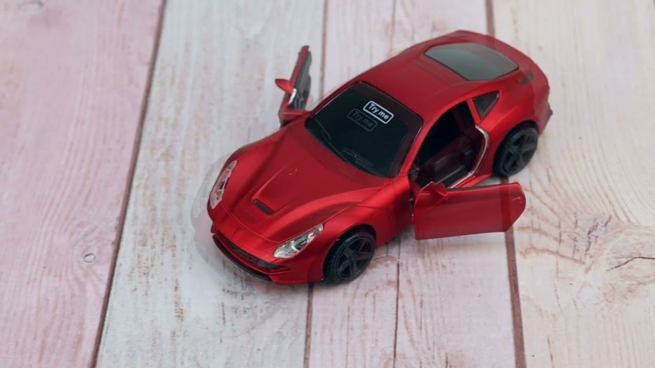 Автомобиль METAL WORLD инерционный световые звуковые эффекты металлический красный 1:32 - видео