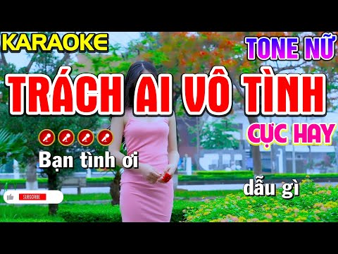 Trách Ai Vô Tình  Karaoke Bolero Nhạc Sống Tone Nữ ( CỰC HAY ) | Nàng Thơ Karaoke