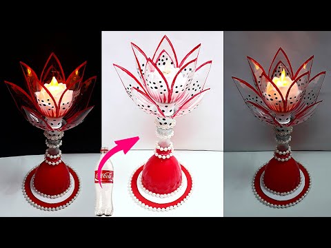 DIY-Best out of waste Showpiece/Tealight holder made from Plastic Bottle| DIY home decoration ideas