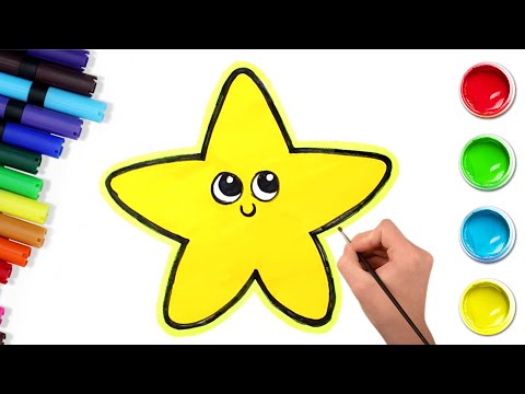 How to Draw a Cute Star ⭐ | Easy Drawing and Coloring For Kids 🎨 | Chiki Art | HooplaKidz How To