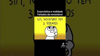 Feriados de Novembro #novembro #expectativavsrealidade #feriados