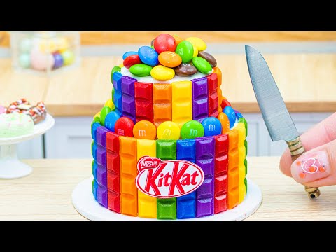 Amazing KITKAT Cake | Satisfying Miniature KitKat Chocolate Cake Decorating | Rainbow KitKat Cake