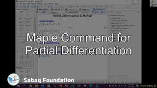 Maple Command for Partial Differentiation