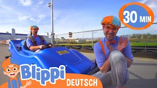 Blippi auf der Kartbahn 🏎️ Blippi Deutsch | Abenteuer und Videos für Kinder