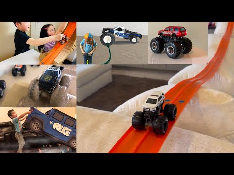 POLICE Monster Trucks for KIDs | Customized Monster Jam and Hot Wheels Monster Trucks Compilation