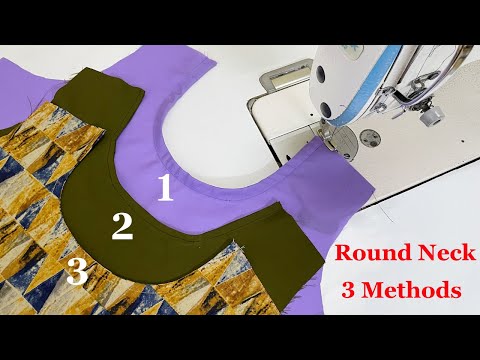 तीन तरीके से gol gala cutting/Round neck sewing tutorial for beginners #roundneck #golgala