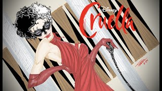 How to draw Cruella DeVil in the red dress…the most obvious villain name ever.