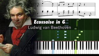Beethoven - Ecossaise in G - Piano Tutorial with Sheet Music