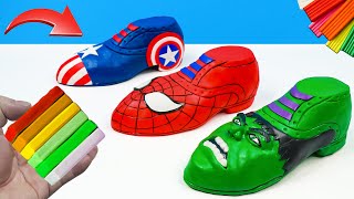 DIY Superhero Shoes – Spider-Man, Hulk, Captain America with Clay | Polymer Clay Tutorial
