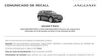 Comunicado Recall | Jaguar F-PACE
