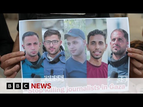 YouTube video thumbnail: Protests Over Israel's Killing of Journalists in Gaza 