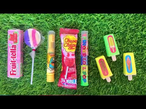 Mini ice cream lollipop candy unpacking yummy asmr