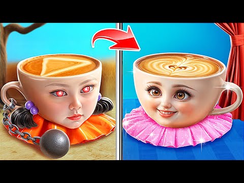 Transformation Ballerina Cappuccina Makeover: De Poupée Squid Game Á Italian Brainrot Án Prison!
