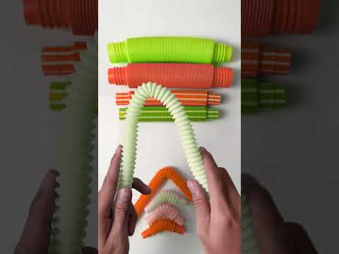 Relaxing voicing Crunchy of pop tube and color changing#asmr #poptubesound #relaxing #diy #creative