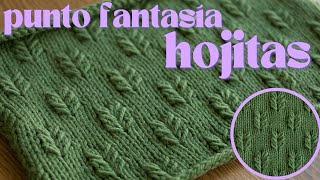 №157 🌿 punto hojitas 🌿 punto fantasía muy bonito y delicado a dos agujas