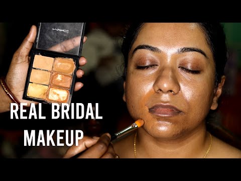 Real Bridal Makeup Tutorial/ Winter Bridal Makeup/ Dusky Skin Bridal Makeup/Golden Eyemakeup