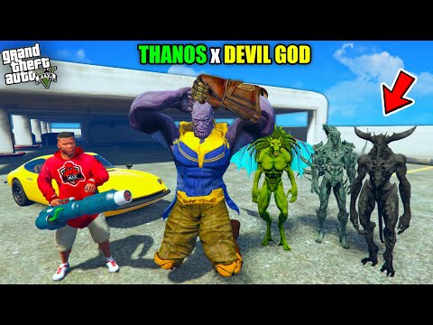 THANOS Attack FRANKLIN and DEVIL GOD in GTA 5 | SHINCHAN and CHOP