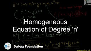 Homogeneous Equation of Degree 'n'