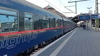Nightjet von Paris nach Berlin am Hbf Halle Saale