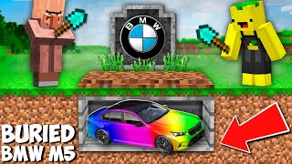 I found GRAVE OF SECRET BMW M5 G90 in Minecraft ! NEW RAINBOW CAR !