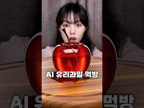 AI 유리과일 먹방 현실판..?!🍎🔪 #ai #veo3 #유리과일
