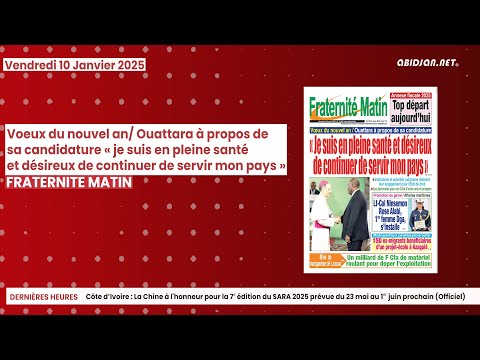 Titrologue du 10-01-2025/ affaires maritimes, le président Ouattara nomme la première femme DGA