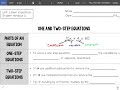 Solving One and Two-Step Equations