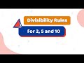 Divisibility Rules for 2, 5, and 10