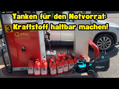 Tanken für den Notvorrat: Benzin und Diesel haltbar machen - Erste Fahrstunde und E-Rasenmäher Test