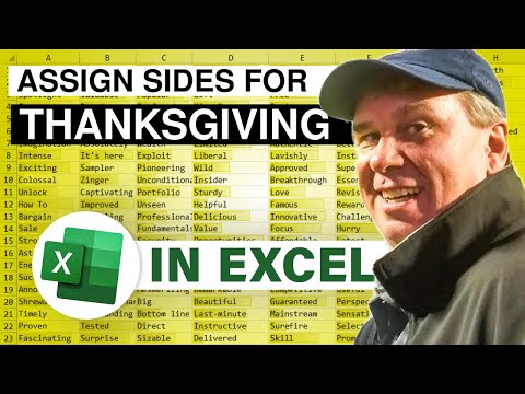 Excel Assign Thanksgiving Dinner Sides Using Excel - Episode 2662