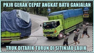 PKJR Gerak Cepat Menolong, Detik Detik Menegangkan Truk Ditarik Turun di Tanjakan Sitinjau Lauik