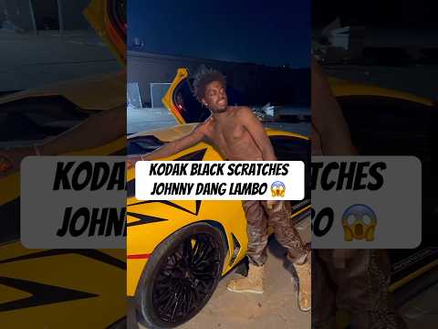 #KodakBlack scratches #JohnnyDang Lambo with a sword 😱 #hiphop #rapmusic #lambo #newartist #shorts