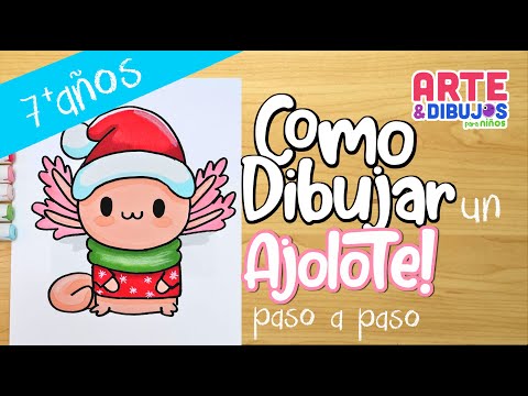 Como dibujar un AJOLOTE | NAVIDAD | Arte y Dibujos para Niños