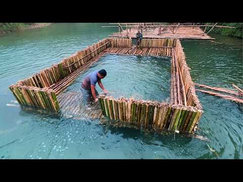 Man Builds MASSIVE Floating Bamboo ISLAND | From Start to Finish by @7Asian