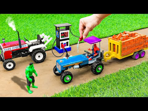 top most creative diy tractor mini petrol pump for truck full loading bricks science project