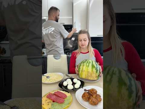She Hid Chicken in a Watermelon… He Exposed Her! #funnycouple #funny #comedy