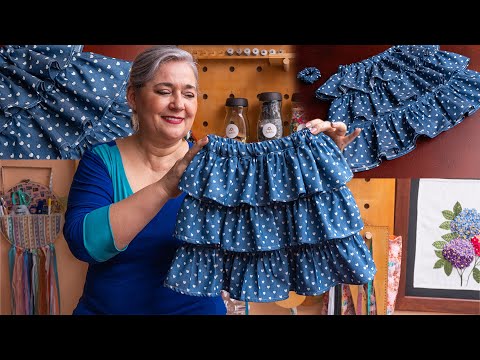 COMO HACER UNA FALDA CON VOLANTES/MAS FÁCIL DE LO QUE CREES/PASO A PASO/Tutorial de costura/DIY .